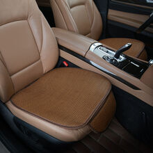 汽车坐垫单片通风冰垫凉垫通用汽车坐垫三件套免绑通用座垫座椅套纸草单片座套单座椅垫 纸草浅咖啡色 前排单片