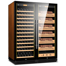 茄龙（CIGARLOONG） CL-168CW1智能恒温恒湿雪茄柜恒温红酒柜雪茄红酒两用家用双拼柜 雪松木雪茄红酒满配款棕色