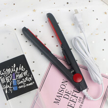 小夹板刘海卷发棒迷小型八字刘海小号mini便携式蛋卷迷你拉直发器 黑色