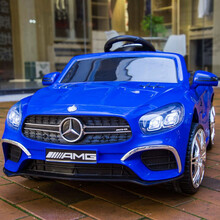生日礼物奔驰儿童电动车四轮汽车带遥控可坐宝宝摇摆童车小孩玩具车可坐人抖音网红同款 奔驰SL65(蓝色)自驾-遥控- 摇摆-皮座-锂电