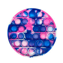 30CM大号彩虹款灭鼠先锋迷彩桌面智力玩具科教玩具数学桌游思维棋 圆形 深蓝玫红 小号