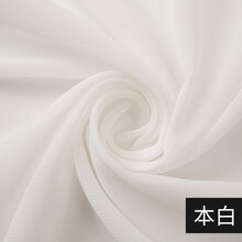 雪纺布料雪纺布料面料夏季不透垂感汉服装纯色里衬连衣裙子内衬布白色纱布 半透-本白(一米价)