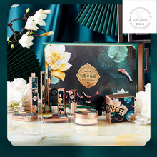 一套化妆品全套品牌气垫定妆粉口红眼影高光腮红遮瑕组合彩妆套装彩丽蔻 荷韵十件套