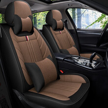 汽车座套全包布艺亚麻坐垫座椅套夏季新款专用全包围四季通用布套 咖色【五座 豪华版】 哈弗H6酷派H1H2H5H8H9H7SM6F5H4