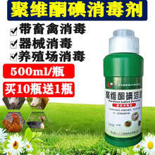禽用兽用兽药消毒液剂聚维酮碘溶液养殖场消毒液剂猪牛羊鸡鸭杀菌消毒器械消毒 10瓶价 （拍下发11瓶）