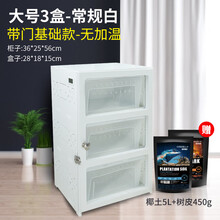 爬宠保温箱小爬虫加热饲养盒角蛙乌龟过冬蜘蛛守宫蜥蜴PVC宠物柜 大号3盒-常规白【带门基础款-无加温】