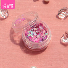 阿嚓热 眼妆亮片贴纸亮晶晶啫喱膏闪粉儿童舞台妆眼影星星贴片 桃心款1盒