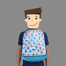 嘀哩哒啦 老年人吃饭围兜老人防水防漏免洗流口水巾仿硅胶大人围嘴饭兜 蓝色小飞机 XL码（高72X宽36CM）