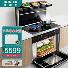 欧尼尔（OUNIER）集成灶蒸烤一体灶变频下排式环保家用自动清洗油烟机带蒸箱烤箱一体机LX3-BZK-12T