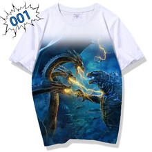 哥斯拉大战金刚 哥斯拉大战金刚T恤儿童短袖速干怪兽之王基多拉周边衣服夏童装 短袖白色001 童装130码(40斤左右)