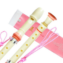 奇美 竖笛高音德式8孔c调儿童中小学生专用八孔入门竖笛笛子 奇美8孔粉色+教程书