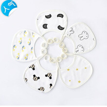 婴儿宝宝口水巾夏季系带围兜薄款新生儿童口水兜防吐奶宝宝小围嘴春秋 5条装系带小围嘴(洁白系)