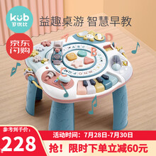 可优比（KUB）儿童多功能早教游戏桌益智玩具台双语学习桌1-3岁早教玩具 字母乐园游戏桌【形状认知+钢琴+小火车+双语认知】