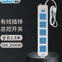 视贝（SEEBEST） 视贝 接线板便携插排多功能插座3芯二三四五六八十位插线板5米3米2米 五位总开1.8米