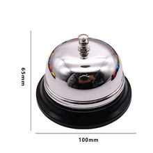 曲漾 会议桌按铃传菜钟厨房叫人铃吧台服务铃铛游戏比赛抢答提醒器 银色按铃100MM