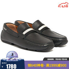 BALLY巴利男鞋 牛皮革条纹商务休闲鞋6206925 黑色 40.5