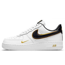 耐克（NIKE）男鞋AIR FORCE 1 AF1空军一号低帮板鞋休闲运动鞋 DA8481-100【双钩 白黑金】 42