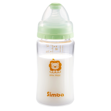 小狮王辛巴宽口径玻璃奶瓶婴儿奶瓶 宝宝防胀气奶瓶 新生儿奶瓶0-3个月断奶神器 清新绿 150ml宽口径