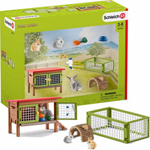 思乐Schleich 农场系列仿真动物玩具模型猪牛马羊兔子斗牛犬儿童早教 兔棚礼盒套装42420