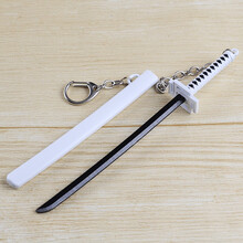 金属刀剑模型玩具cos动漫游戏周边钥匙扣挂件 死神白色一护天锁 17CM