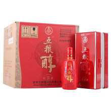 五粮液股份公司出品 五粮醇浓香型粮食白酒500ml 宴请送礼 婚礼酒 50度超级红淡雅 整箱6瓶