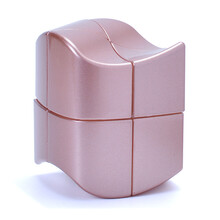 永骏YJ圆方二阶魔方2阶异形扭曲趣味魔方银色玫瑰金 新型曲线2阶魔方益智玩具 玫瑰金