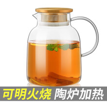 绿珠lvzhu 冷水壶1700ml 大容量耐热玻璃杯带把 花茶果汁杯热饮家用玻璃凉水壶 L618