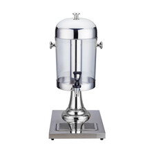 不锈钢果汁鼎单头香油桶双头三头商用果汁桶饮料机自助冷饮机8L小秋家 单头银色(升级款)钢龙头