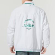 阿迪达斯 （adidas）外套男士2024春秋款运动服梭织透气翻领上衣夹克JI6457 JE3627白色 M