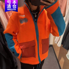 耐克（NIKE）夹克男装春秋款运动服加厚防风羊羔绒上衣外套DQ5061-133 DQ5061-817橘色蓝色拼接 XL