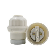 岩梦 保温灯防水陶瓷灯口 兽用小灯头 耐高温 E27小三通灯口养殖场保温 白色悬吊灯头