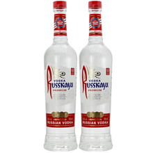 月亮谷俄罗斯进口RUSSKAYA 40度俄罗斯红牌伏特加 2瓶
