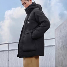 阿迪达斯 （adidas）羽绒服男装冬季新款防风连帽中长款工装休闲鸭绒保暖外套 IV7553 S