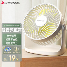 志高（CHIGO）小风扇电风扇空气循环扇小型轻音桌面小风扇可手持usb壁挂夹式充电扇卧室宿舍学生便携户外大风力 白柠檬【循环净化风*轻音*超远风距...
