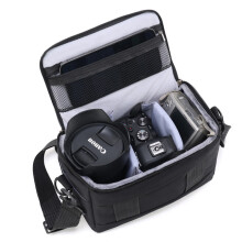 USAMR单反微单单肩斜挎相机包适用于佳能尼康索尼富士户外数码包摄影包 黑色