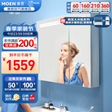 摩恩（MOEN）奥图系列浴室智能镜柜 卫生间单独镜柜 带LED灯防雾梳妆镜 700mmLED灯防雾高清镜柜（亚银）