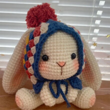 映彤手工编织可爱垂耳兔自制毛线包挂件装饰祖母格diy材料包 材料包3个格子兔子 颜色可选