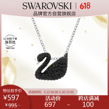 施华洛世奇 ICONIC SWAN 黑天鹅小号银链 项链女520情人节生日礼物女5347330