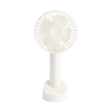 鳗而登 小熊电风扇迷你小风扇usb办公室学生宿舍低噪便携三档调节桌面手持支架小电扇 白色