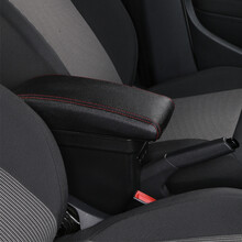 2016款大众polo扶手箱新polo手扶箱2018款新波罗免打孔改装汽车中央原装2017菠萝扶手箱 黑色红线 超纤皮款