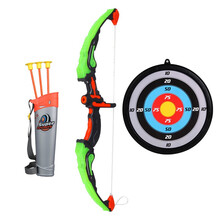运动公园 儿童射击仿真弓箭吸盘套装组合配靶神箭手户外传统体育运动亲子娱乐游戏儿童玩具4-12岁玩具 闪光弓箭套装554A 挂靶+箭筒+3箭