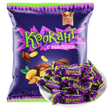 KDV 俄罗斯进口紫皮糖巧克力扁桃仁夹心喜糖果休闲零食品500g