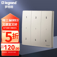 罗格朗（LEGRAND）开关面板 未莱IOT智能开关米家版无线遥控免布线 六位场景开关 粉铂金