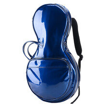 新品月琴袋 加厚海绵轻便月琴包漆皮亮面PU 乐器套 双肩背 耐用琴袋 宝蓝色