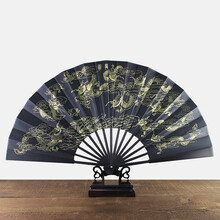 巧工坊 中国风男士折扇 一尺绢布古风折扇古典竹制10寸折叠扇 夏季特色小礼品送老外长辈送朋友客户领导 一尺心经 10寸