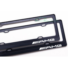 奔驰车牌架框ABCES级GLA GLK GLC GLE gls450 C260L AMG牌照框架 AMG 碳纤维覆膜 右侧