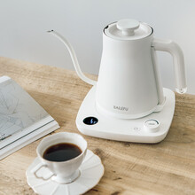 百乐富旅行电热水壶泡茶壶烧水壶食品级304不锈钢家用冲茶壶茶便携细长嘴手冲壶保温咖啡壶煮茶壶茶艺壶 0.6升细嘴温控底座款