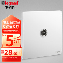 罗格朗（LEGRAND）开关插座面板 未莱系列陶瓷白色 家用86型 暗装 普通TV电视有线插座