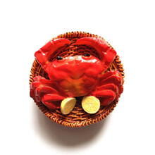 繁佩 88款 创意立体冰箱贴 甜品厨房食物磁力贴3磁贴 粉红色 大闸蟹1 中