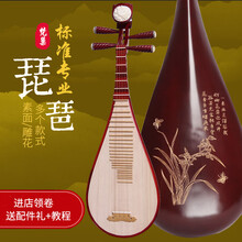梵巢 儿童 初学入门 练习成人 琵琶 乐器 PP-01 红色上漆 硬木 梧桐木 面板 学生 演奏用琴 红木专业成人琵琶兰花款